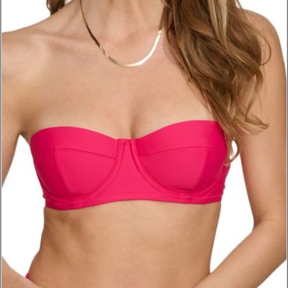 2/$30 DKNY Balconette Strapless Swim Top – Pink – Women’s Size Medium - Picture 1 of 7